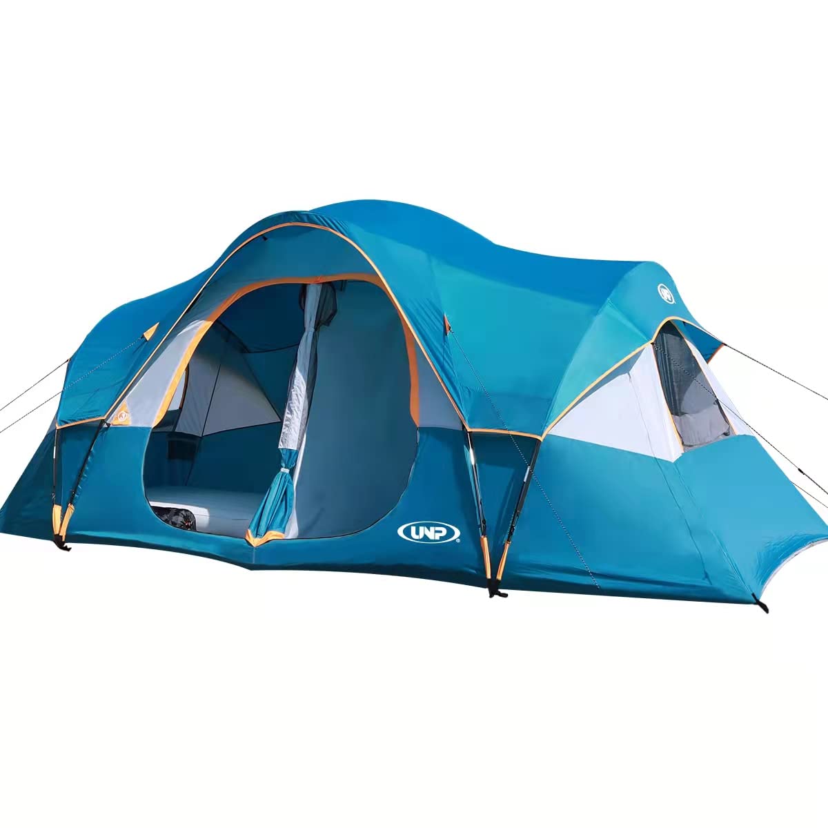 10-Person Waterproof Family Camping Tent with 2 Rooms & Mesh Windows