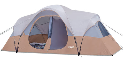 10-Person Waterproof Family Camping Tent with 2 Rooms & Mesh Windows