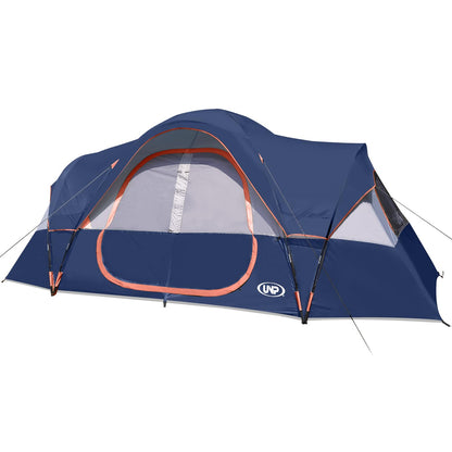 10-Person Waterproof Family Camping Tent with 2 Rooms & Mesh Windows