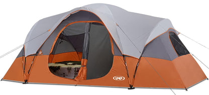 10-Person Waterproof Family Camping Tent with 2 Rooms & Mesh Windows