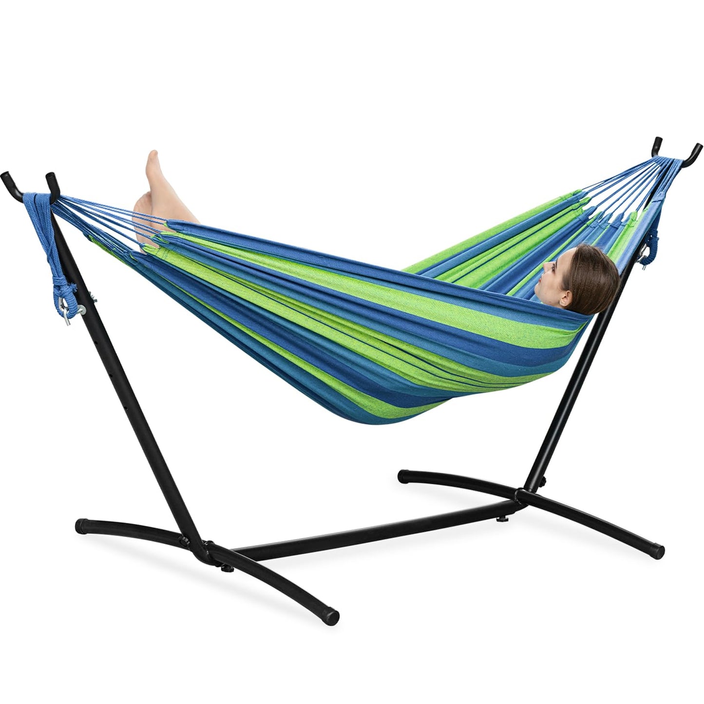 Double Hammock with Heavy-Duty Steel Stand & Carry Bag