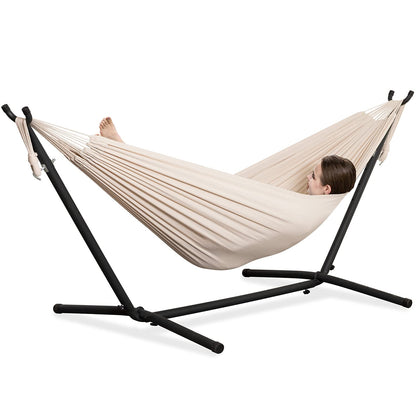Double Hammock with Heavy-Duty Steel Stand & Carry Bag