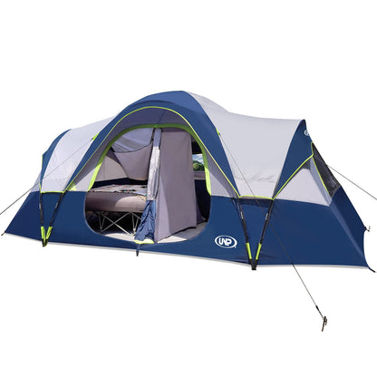 10-Person Waterproof Family Camping Tent with 2 Rooms & Mesh Windows