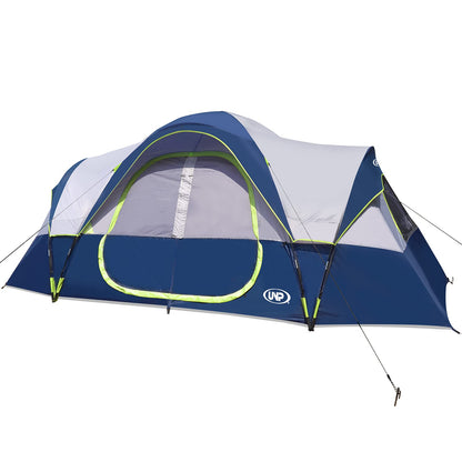 10-Person Waterproof Family Camping Tent with 2 Rooms & Mesh Windows