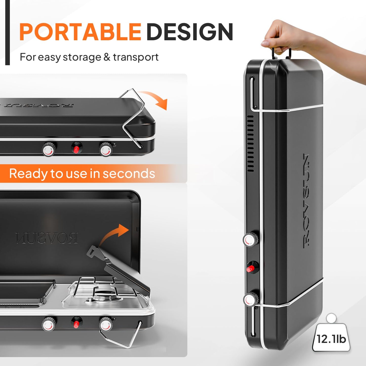 2-in-1 Portable Camping Stove with Grill Combo