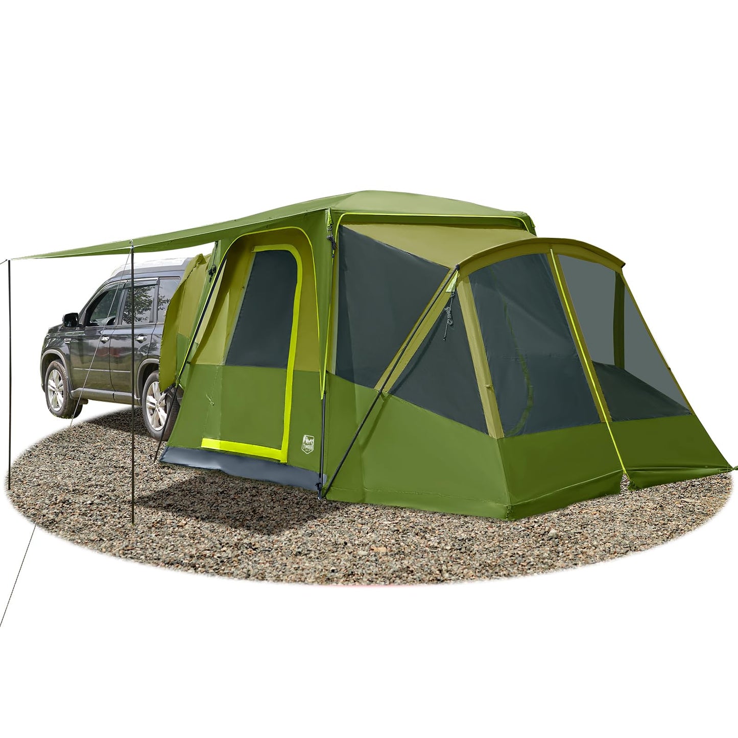 5–9 Person SUV Camping Tent with Screen Porch, Awning & Rainfly