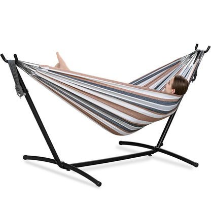 Double Hammock with Heavy-Duty Steel Stand & Carry Bag