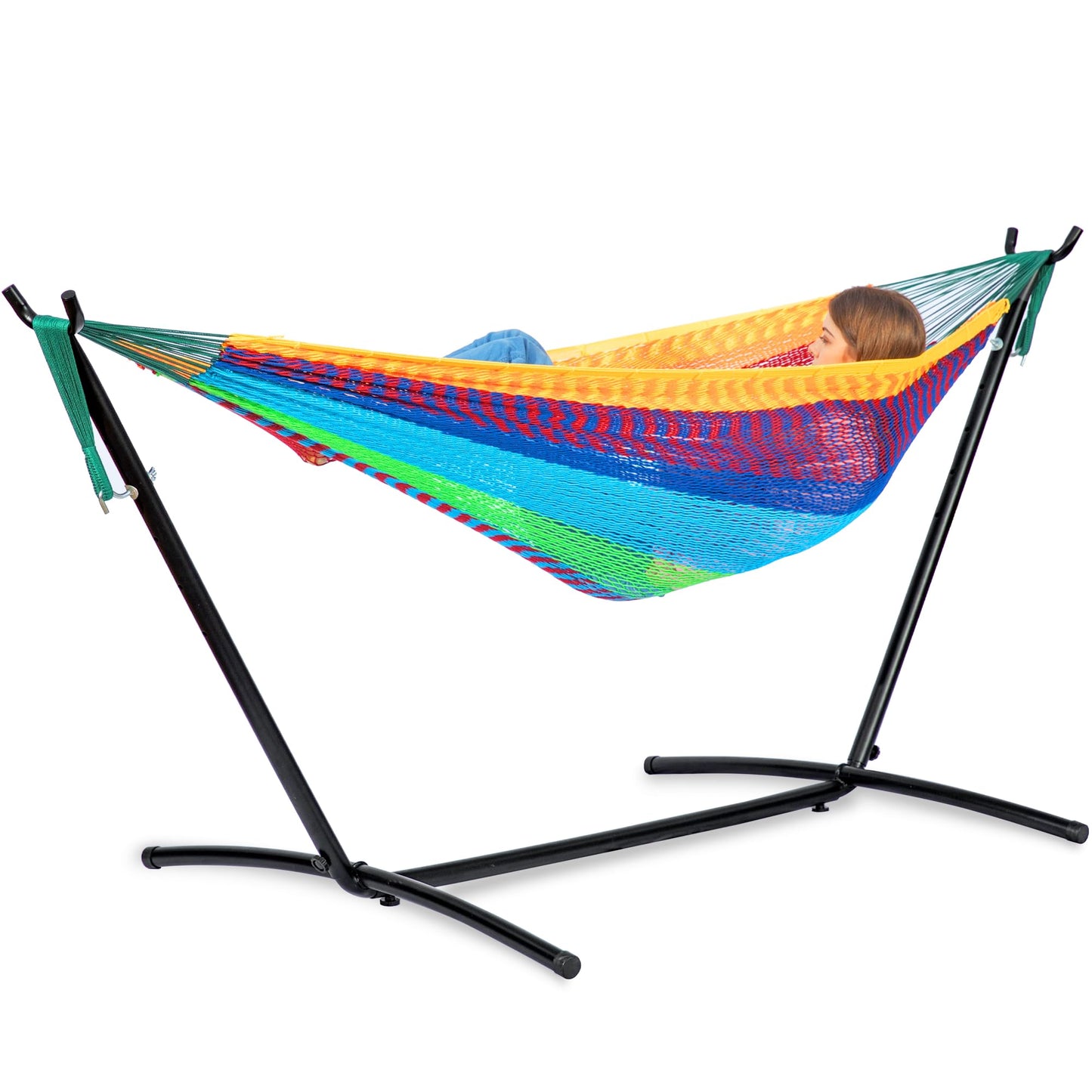 Double Hammock with Heavy-Duty Steel Stand & Carry Bag