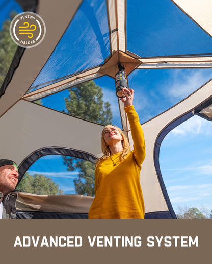 Instant Cabin Camping Tent with Rainfly & Carry Bag for Family Camping