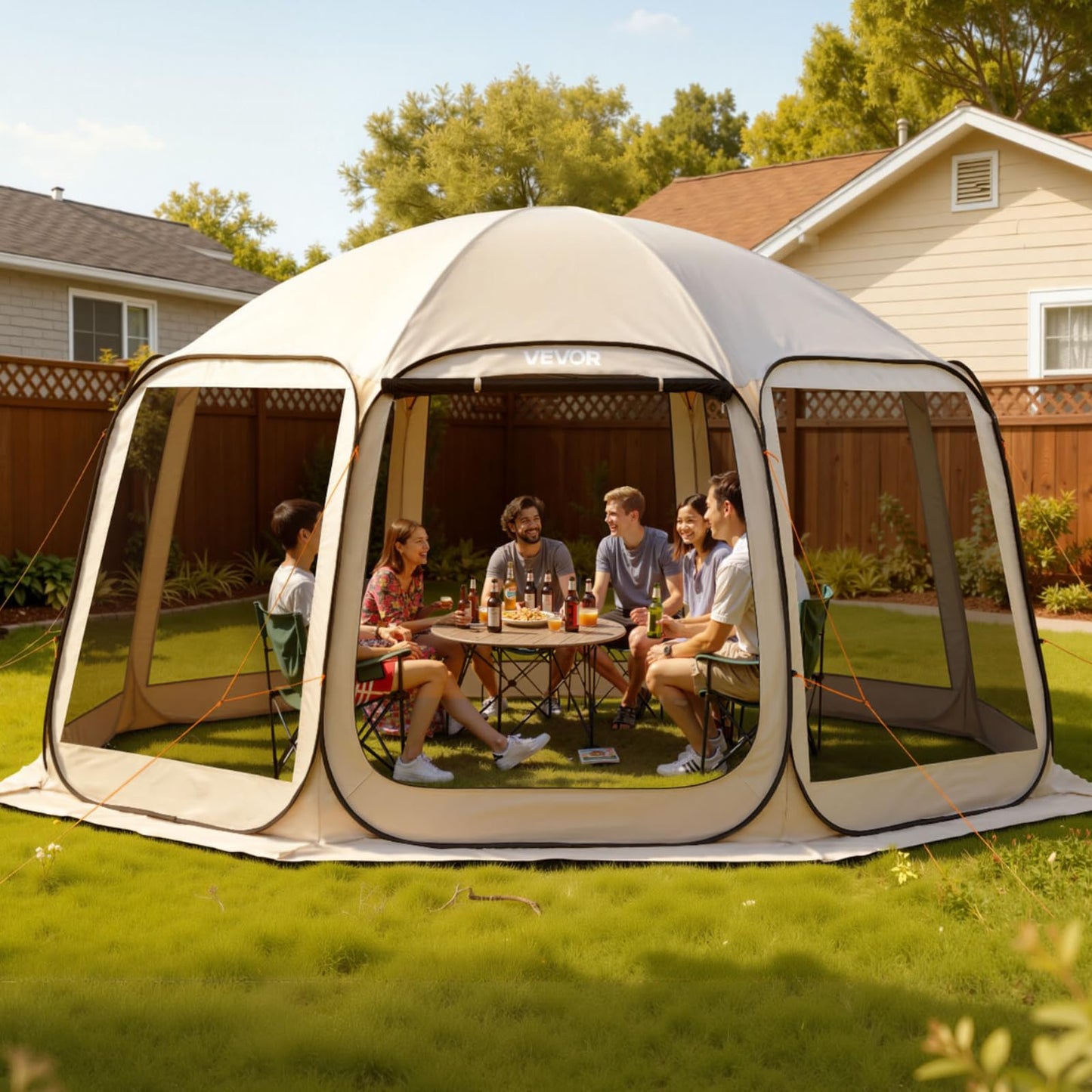 Pop-Up Screen House Tent with Carry Bag for Outdoor Camping & Backyard Use
