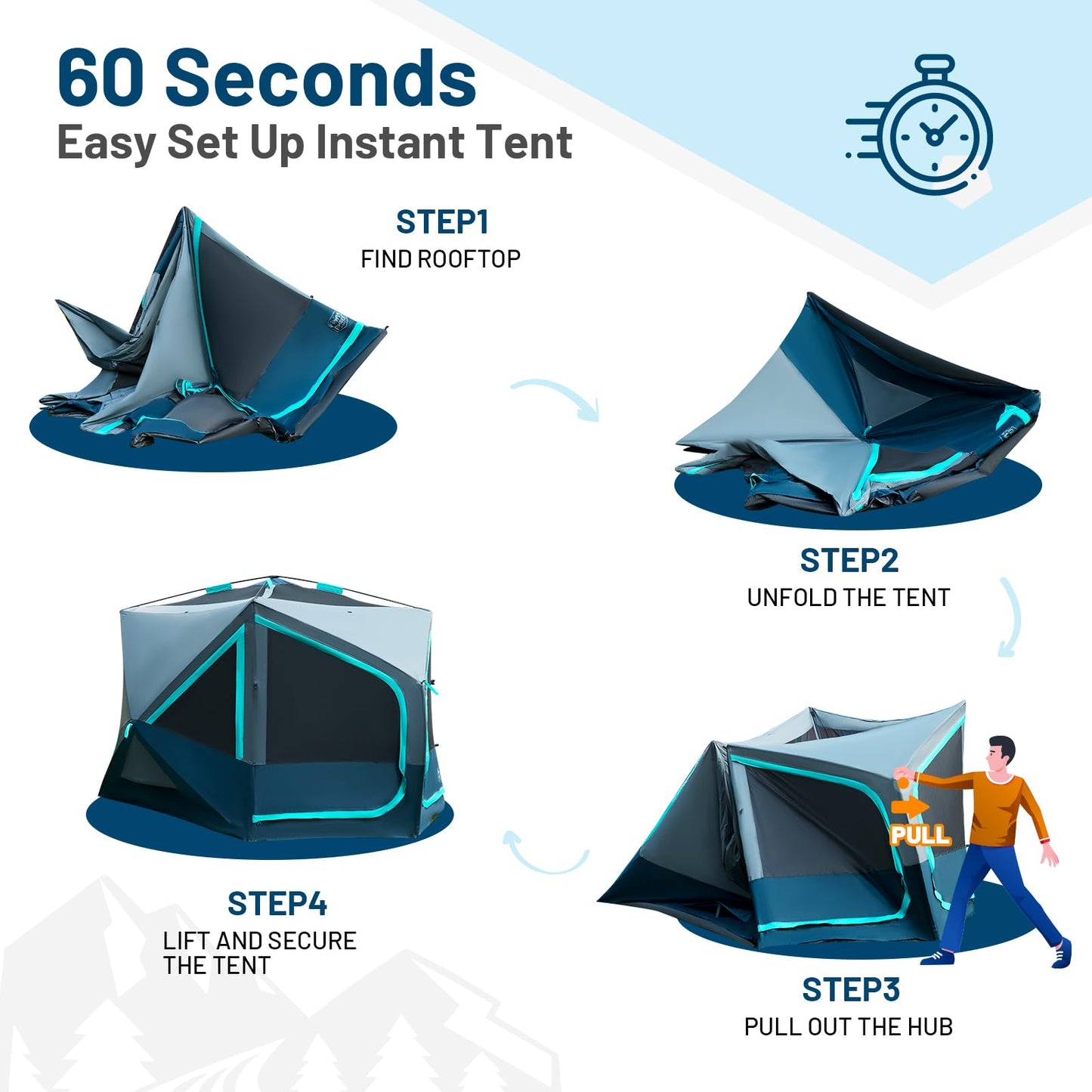 4–8 Person Instant Cabin Camping Tent with Rainfly & Carry Bag
