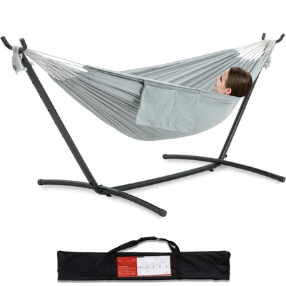 Double Hammock with Heavy-Duty Steel Stand & Carry Bag
