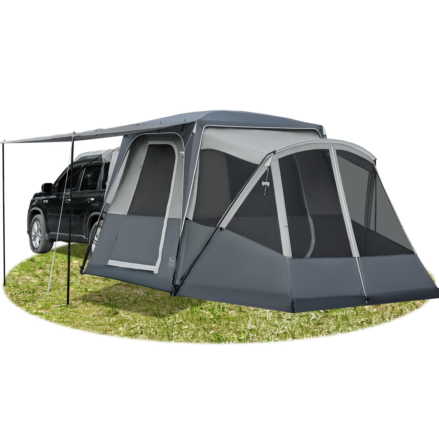 5–9 Person SUV Camping Tent with Screen Porch, Awning & Rainfly
