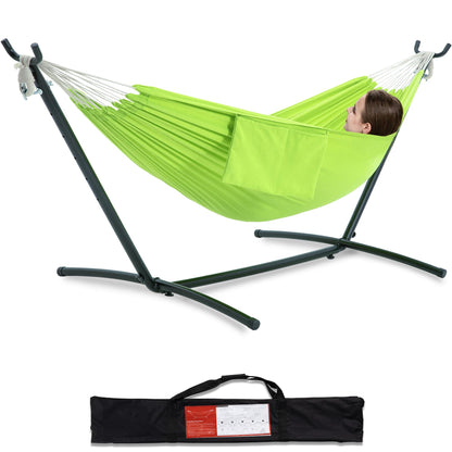 Double Hammock with Heavy-Duty Steel Stand & Carry Bag