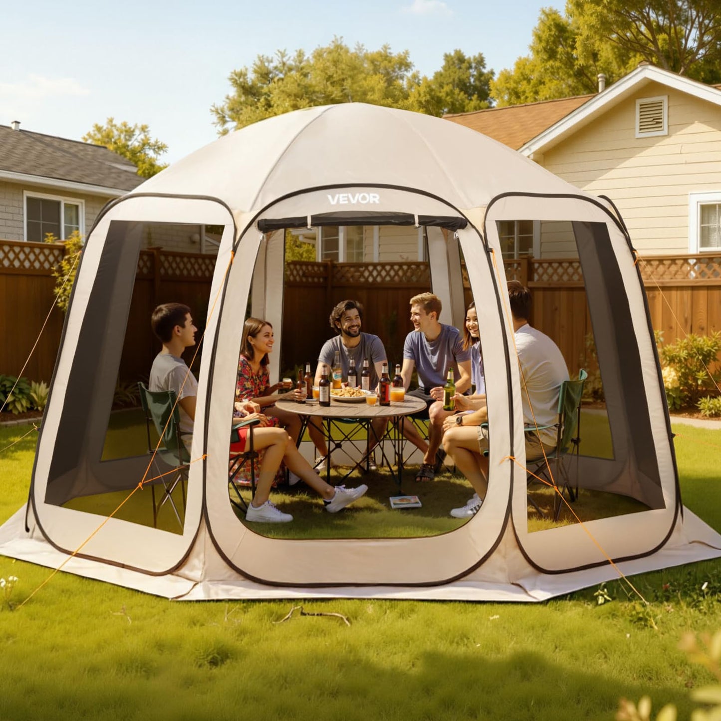 Pop-Up Screen House Tent with Carry Bag for Outdoor Camping & Backyard Use