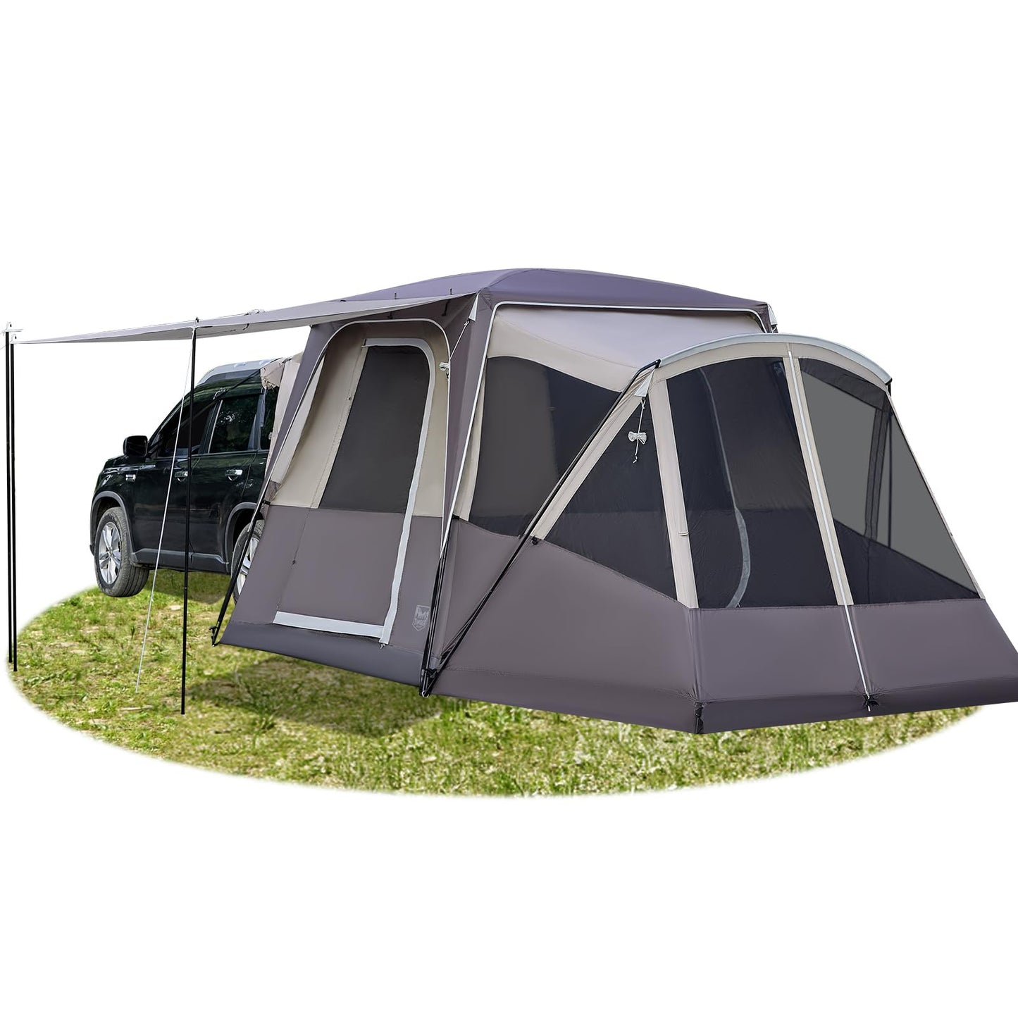 5–9 Person SUV Camping Tent with Screen Porch, Awning & Rainfly
