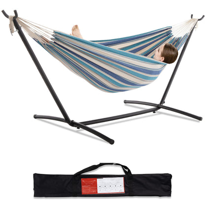 Double Hammock with Heavy-Duty Steel Stand & Carry Bag