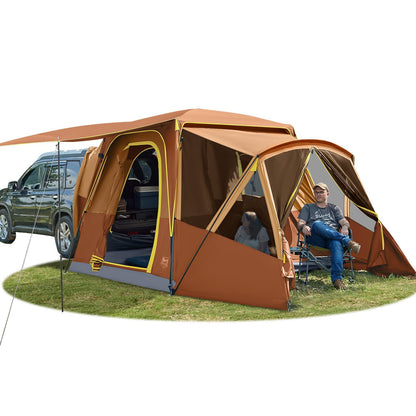 5–9 Person SUV Camping Tent with Screen Porch, Awning & Rainfly