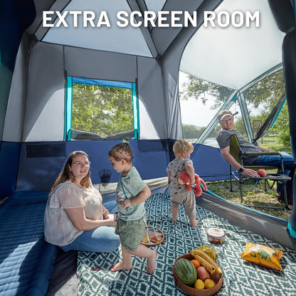 5–9 Person SUV Camping Tent with Screen Porch, Awning & Rainfly