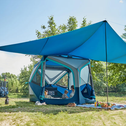 4–8 Person Instant Cabin Camping Tent with Rainfly & Carry Bag