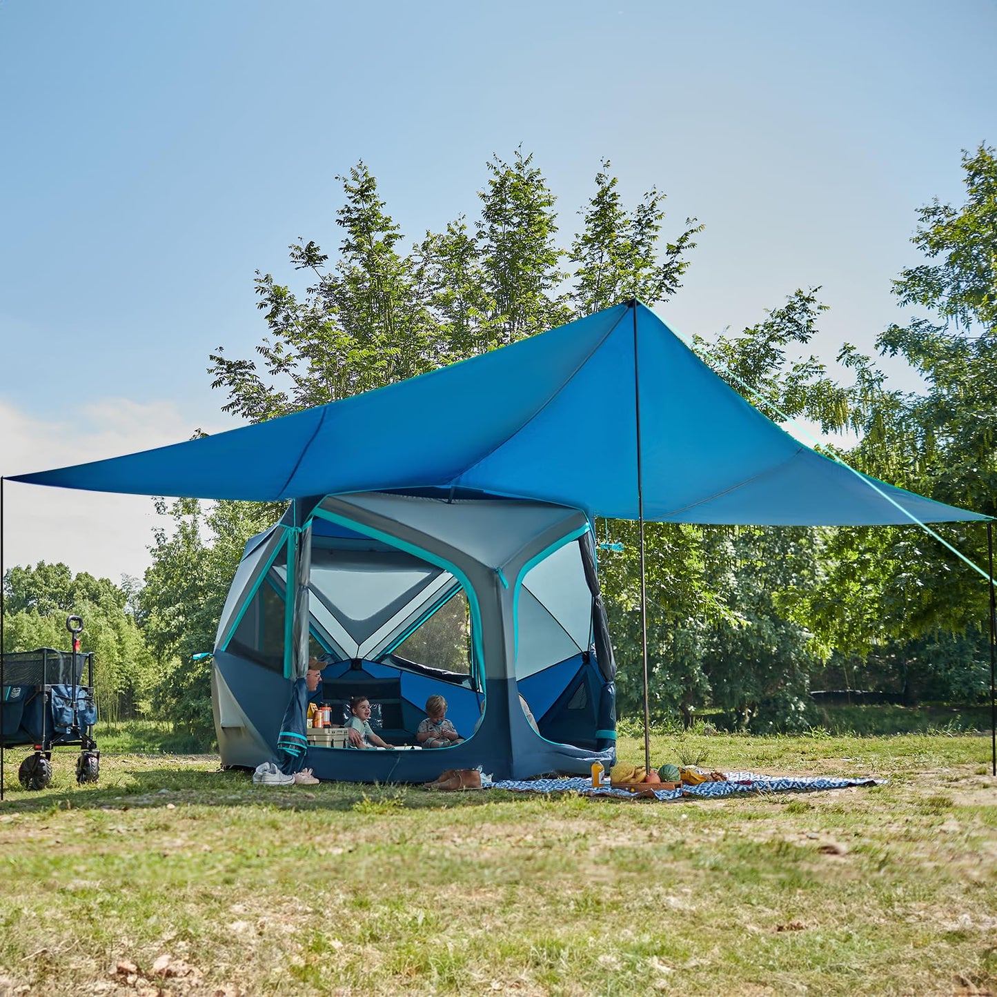 4–8 Person Instant Cabin Camping Tent with Rainfly & Carry Bag