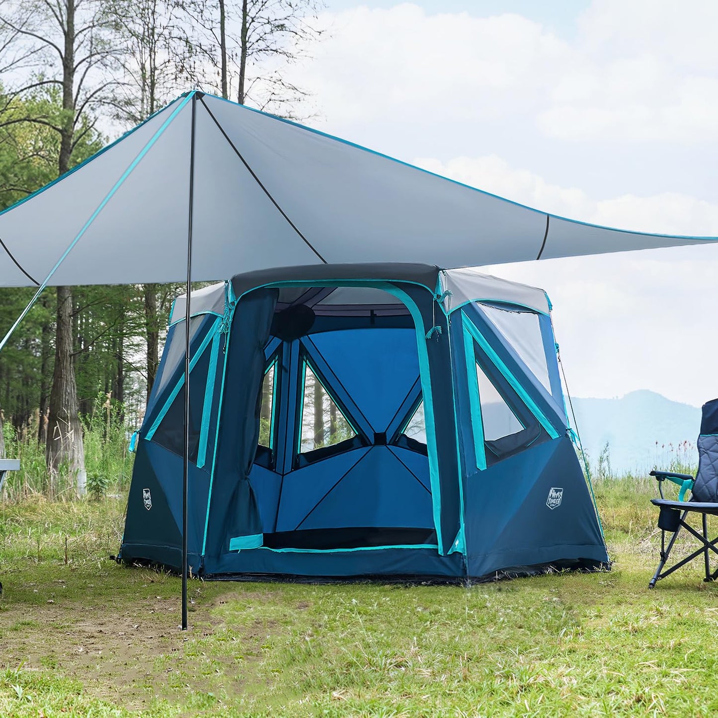 4–8 Person Instant Cabin Camping Tent with Rainfly & Carry Bag