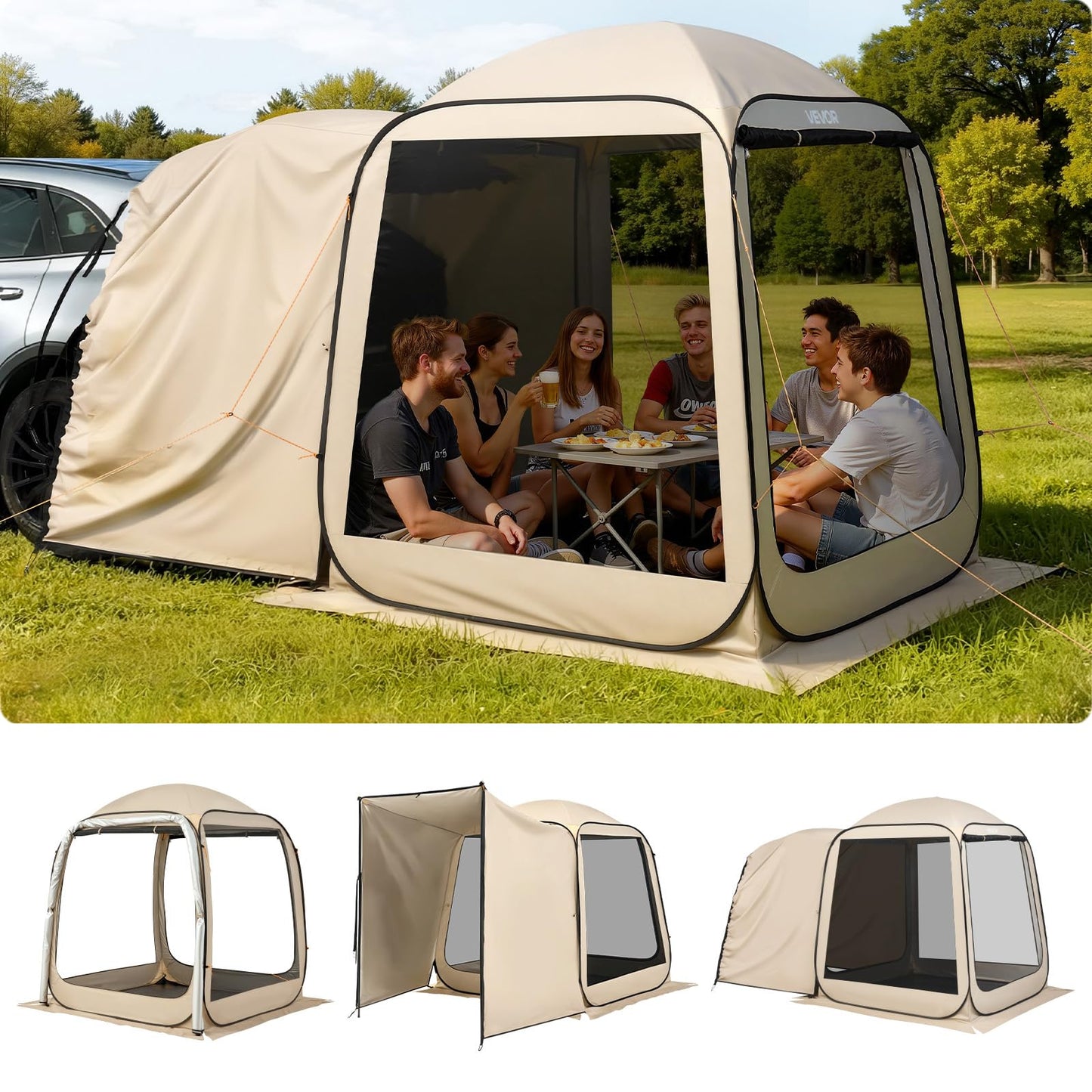 Pop-Up Screen House Tent with Carry Bag for Outdoor Camping & Backyard Use