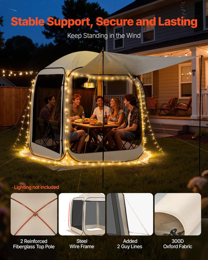 Pop-Up Screen House Tent with Carry Bag for Outdoor Camping & Backyard Use