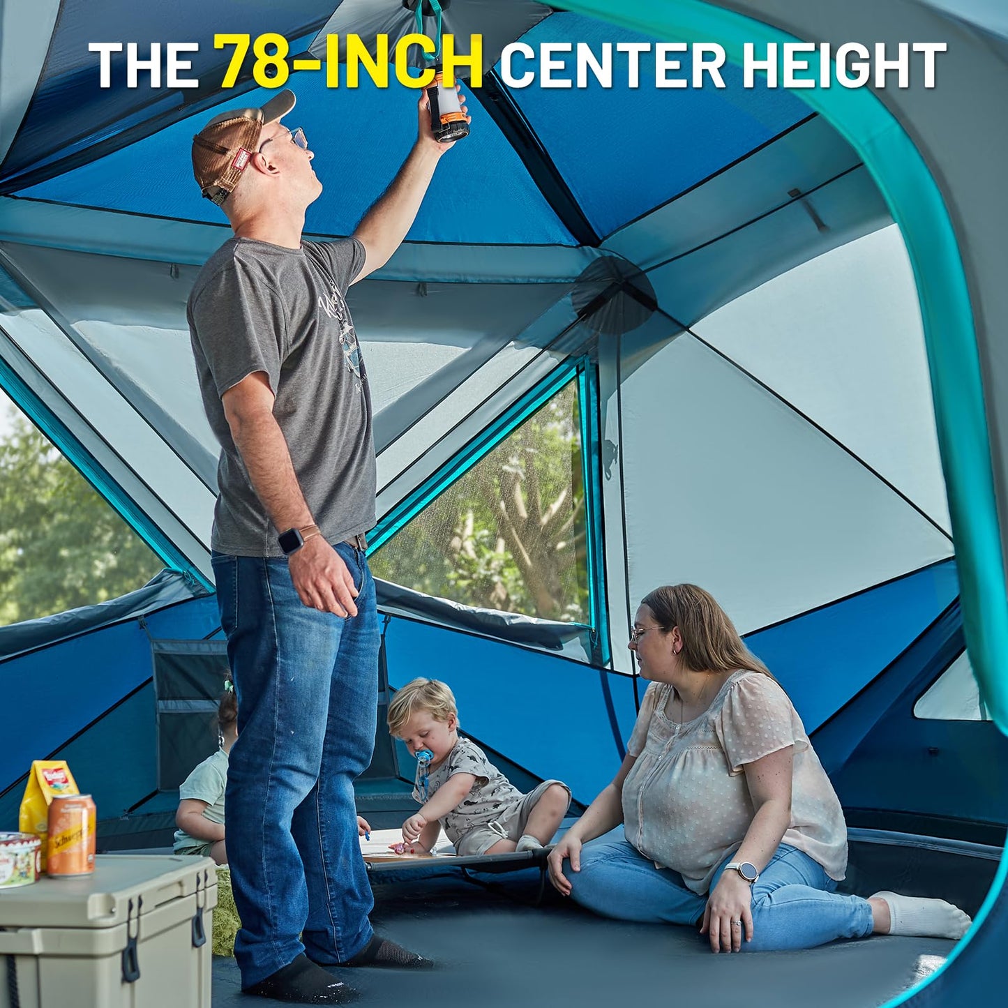 4–8 Person Instant Cabin Camping Tent with Rainfly & Carry Bag