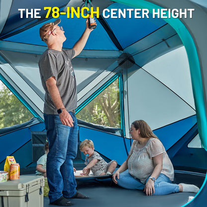 4–8 Person Instant Cabin Camping Tent with Rainfly & Carry Bag