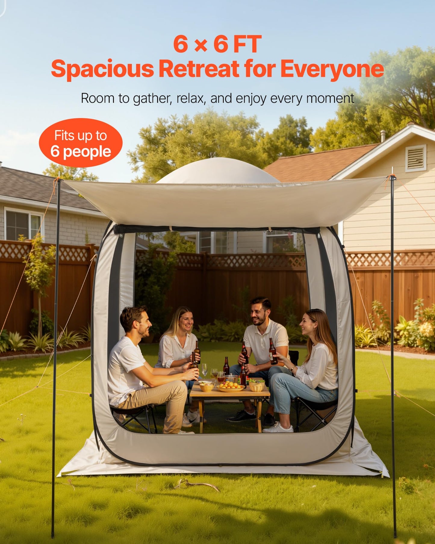 Pop-Up Screen House Tent with Carry Bag for Outdoor Camping & Backyard Use