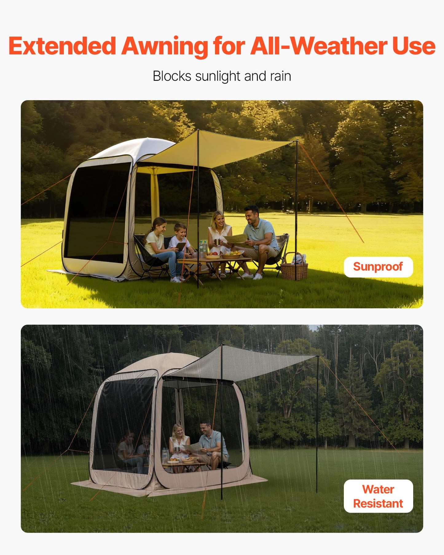 Pop-Up Screen House Tent with Carry Bag for Outdoor Camping & Backyard Use