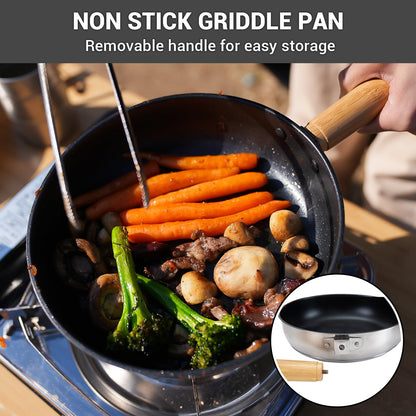 Stainless Steel Camping Cookware Set with Pots, Pan & Kettle