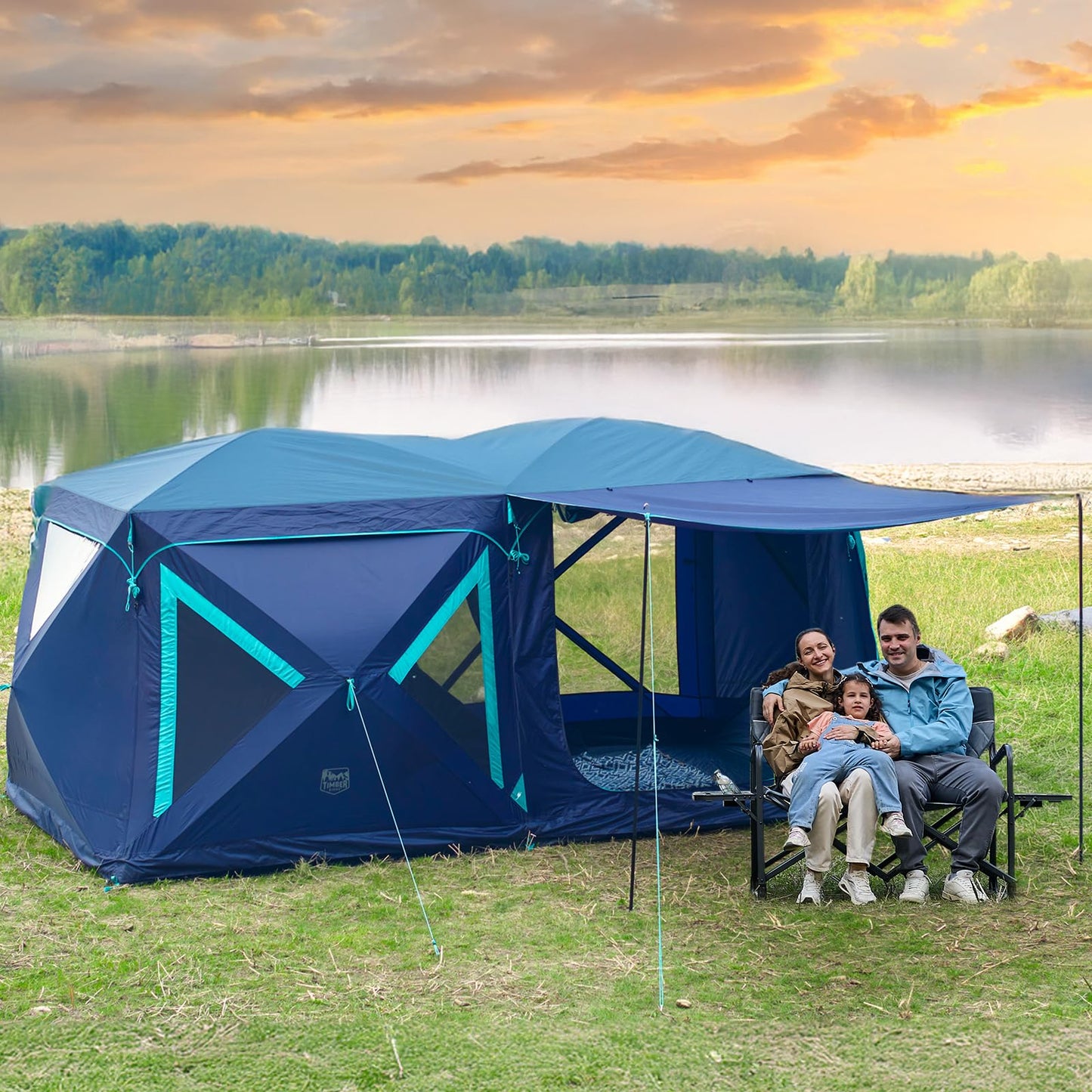 4–8 Person Instant Cabin Camping Tent with Rainfly & Carry Bag