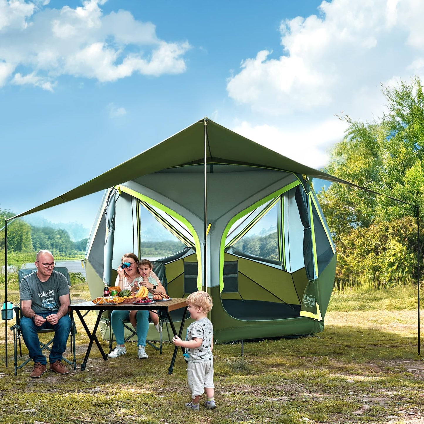 4–8 Person Instant Cabin Camping Tent with Rainfly & Carry Bag