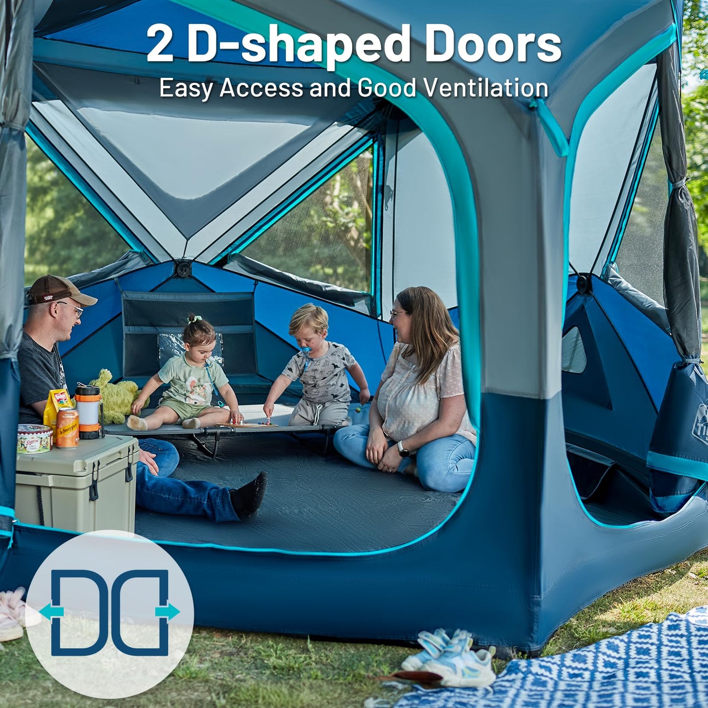 4–8 Person Instant Cabin Camping Tent with Rainfly & Carry Bag